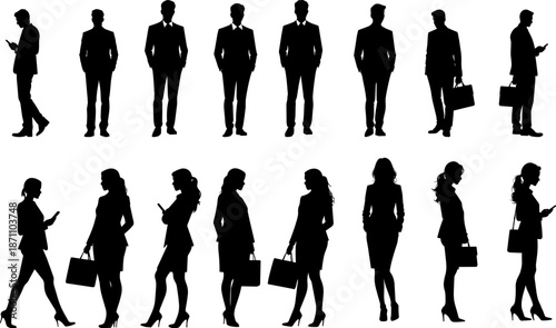 Professional Business Silhouettes in Modern Work Dynamics