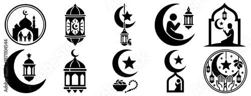 Islamic Ramadan Symbol Collection Set
