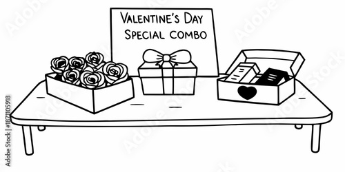 A joyful birthday celebration with children, colorful gifts, ribbons, hearts, and a festive table full of love and surprises