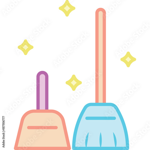 Broom and Dustpan Icon