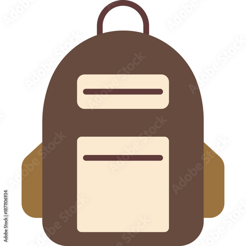 Brown Backpack Icon