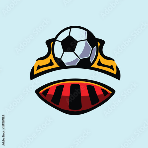 Soccer Badge Emblem Logo Vector Editable Text Effect