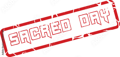 Sacred Day Red Distressed Rubber Stamp for Religious Events and Observances