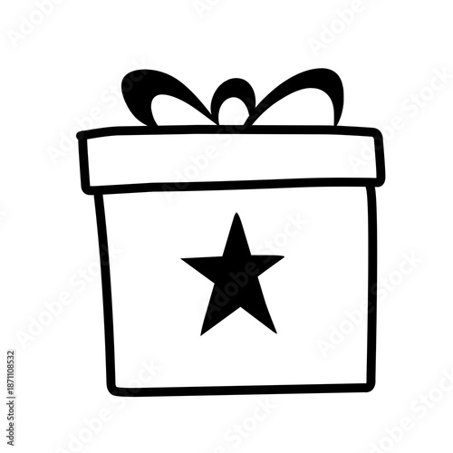 hand drawn reward line icon on white background