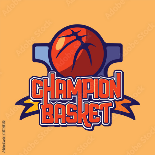 Basketball Badge Emblem Logo vector editable text Effect