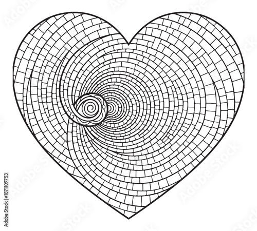 Color by numbers for preschool kids, Valentines day cartoon kawaii bear with heart, coloring page or book. Educational math game. Vector illustration.