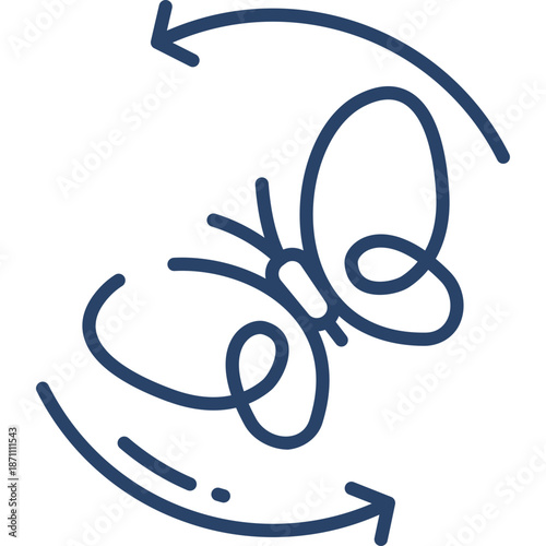 Butterfly with rotation arrows