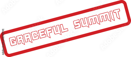 Distinctive Red Rubber Stamp Mark Announcing a Graceful Summit Conference Meeting Event