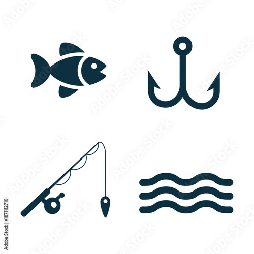 Fishing gear and water elements Vector