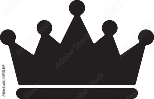 Adobe Illustrator Artwork, Bold black crown silhouette icon symbolizing royalty, power, and luxury, ideal for logos, branding, apps, and graphic design use.
