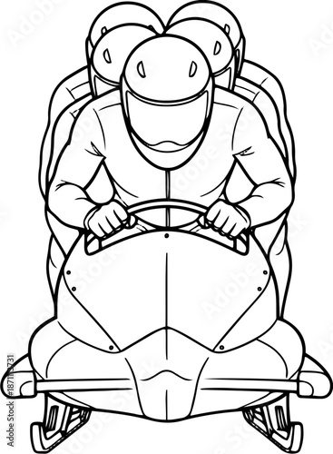 Bobsled Team Coloring Page
