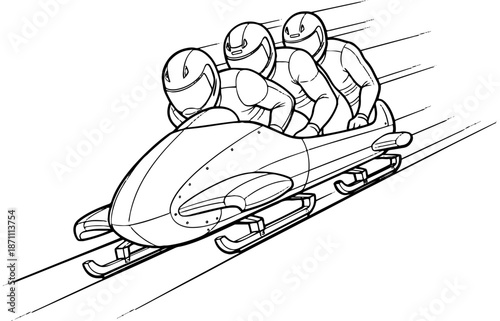 Bobsled Racing Coloring Page