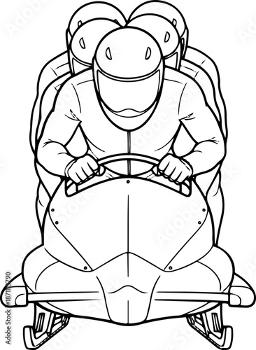 Bobsleigh Team Coloring Page