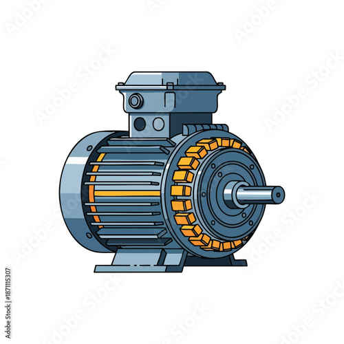 Industrial Electric Motor Illustration
