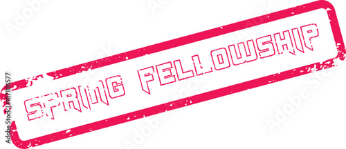 Spring Fellowship vibrant red grunge stamp mark for community events and gatherings