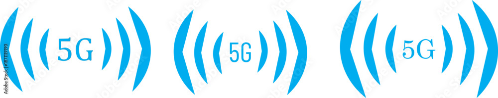 Fototapeta premium 5G symbol vector icon. black. 5G vector signs