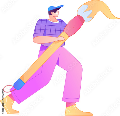 Doctor Character Professional Pose Medical Diagnosis Consultation Gradient Flat Vector Illustration Health Service Pose Asset
