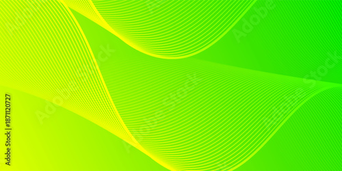 abstract wavy lines background. Abstract green long vector banner. Wavy minimal trendy background