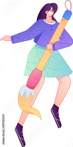 Doctor Character Professional Pose Medical Diagnosis Consultation Gradient Flat Vector Illustration Health Service Pose Asset
