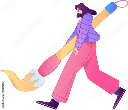 Doctor Character Professional Pose Medical Diagnosis Consultation Gradient Flat Vector Illustration Health Service Pose Asset
