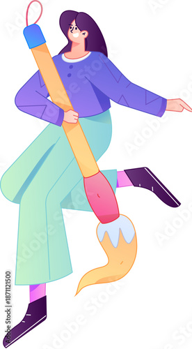 Doctor Character Professional Pose Medical Diagnosis Consultation Gradient Flat Vector Illustration Health Service Pose Asset
