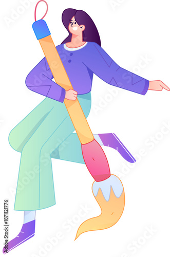 Doctor Character Professional Pose Medical Diagnosis Consultation Gradient Flat Vector Illustration Health Service Pose Asset
