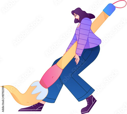 Doctor Character Professional Pose Medical Diagnosis Consultation Gradient Flat Vector Illustration Health Service Pose Asset
