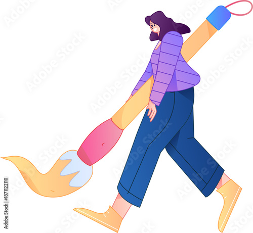 Doctor Character Professional Pose Medical Diagnosis Consultation Gradient Flat Vector Illustration Health Service Pose Asset
