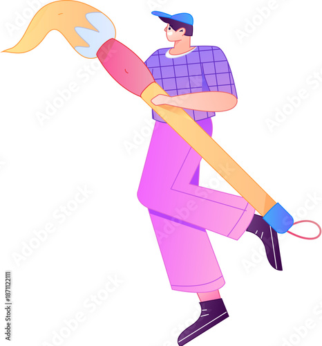 Doctor Character Professional Pose Medical Diagnosis Consultation Gradient Flat Vector Illustration Health Service Pose Asset
