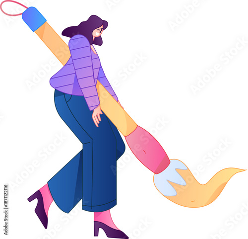 Doctor Character Professional Pose Medical Diagnosis Consultation Gradient Flat Vector Illustration Health Service Pose Asset
