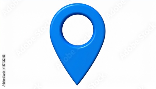 Free Download Blue map location pin with central hole on clean background - GFXLoad
