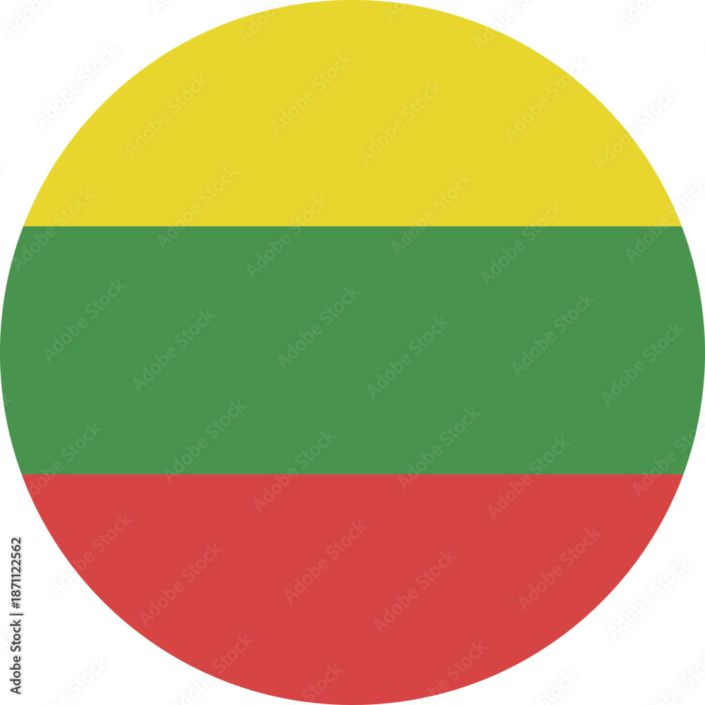 Fototapeta premium Circular Lithuanian Flag Icon