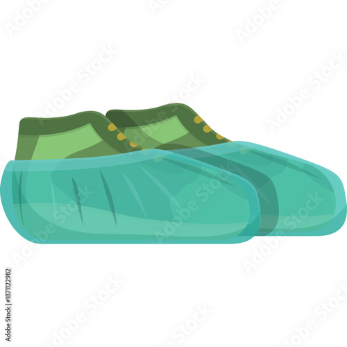 Cartoon Teal and Green Duck Boots