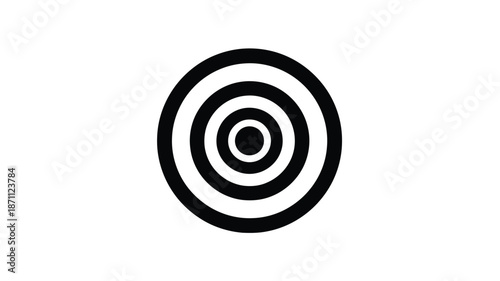 Concentric circles forming a target design black on white silhouette