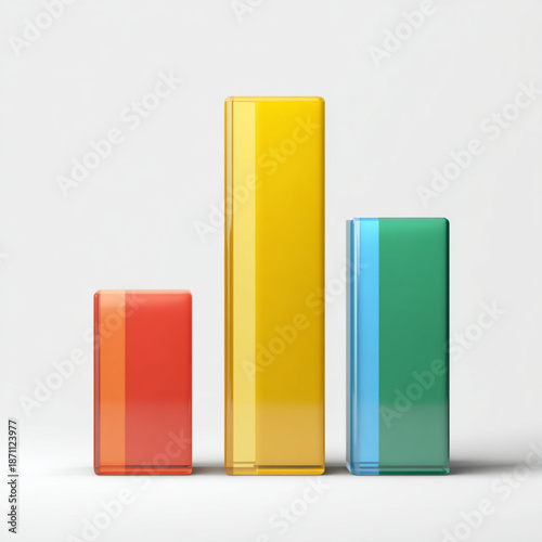 Colorful rectangular prism shapes standing.