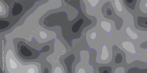 Abstract topographic contour map pattern in grayscale with smooth, organic shapes and subtle color variations, suggesting elevation or depth for design and visualization