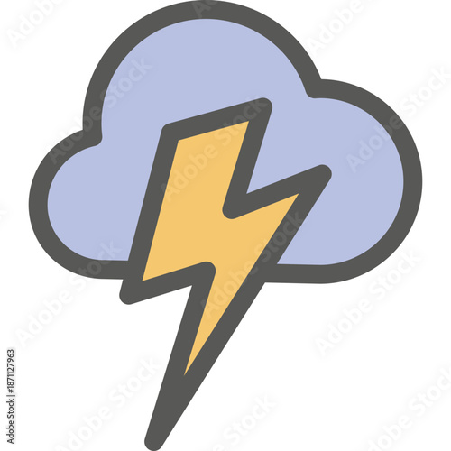 Cloud and lightning bolt icon