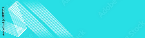Abstract background of fine linear lines forming a structured flowing pattern on a teal background. Clean modern design for technology and digital concepts.