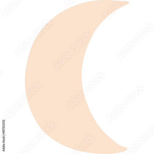 Crescent moon icon with peach color