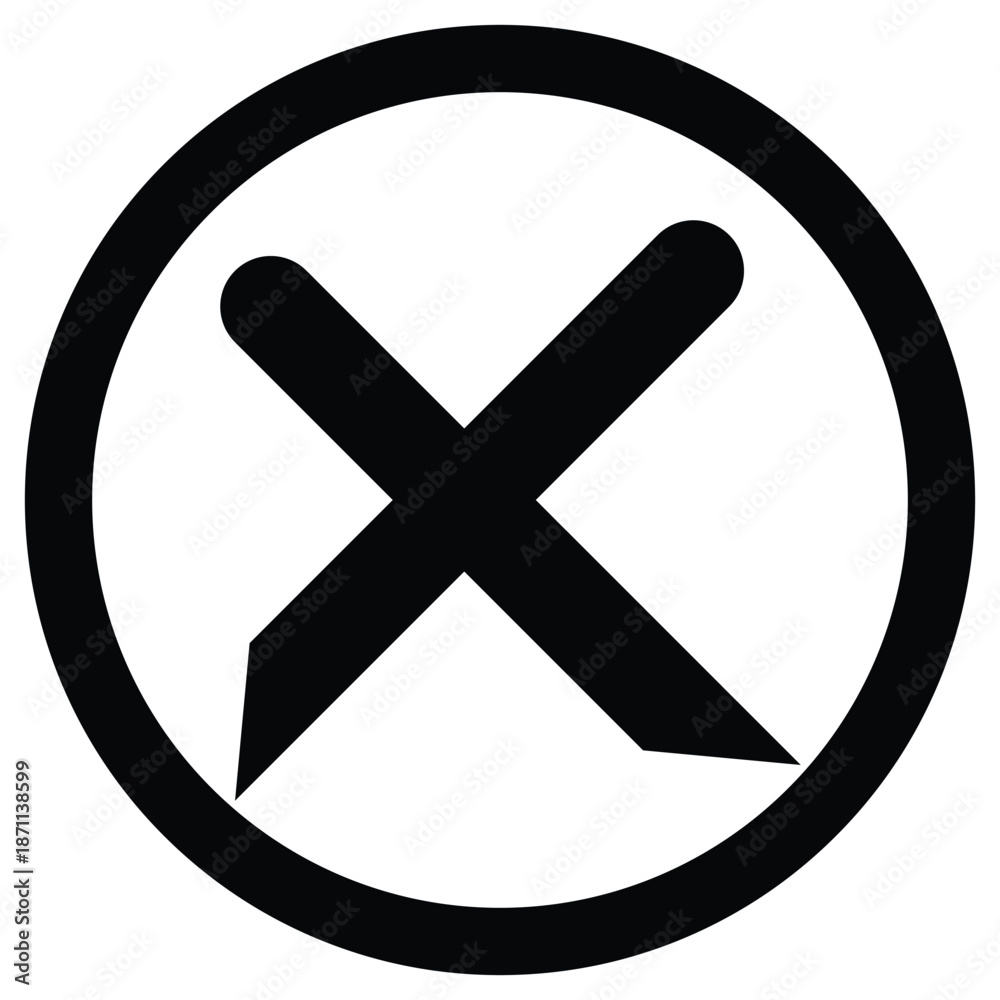 Obraz premium black circle with cross symbol