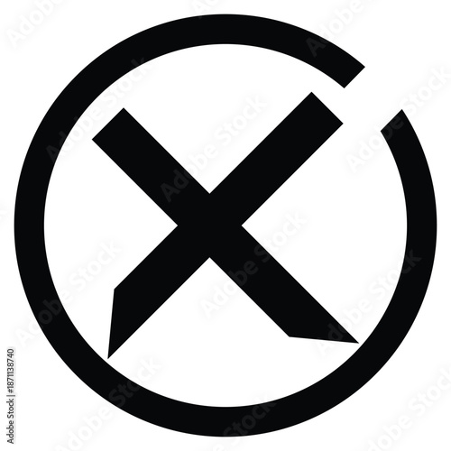 Black circle with crossed pencil symbol  editing forbidden sign
