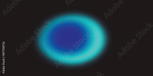 Abstract Blue and Teal Glowing Orb on Black Background