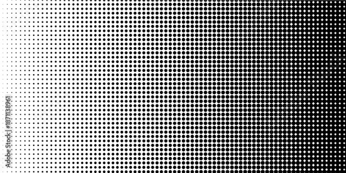 Set of halftone dots gradient pattern texture isolated on white background. Straight dotted spots using halftone circle dot raster texture. Vector blot half tone collection.