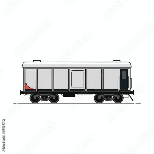 Vintage Railway Car Illustration