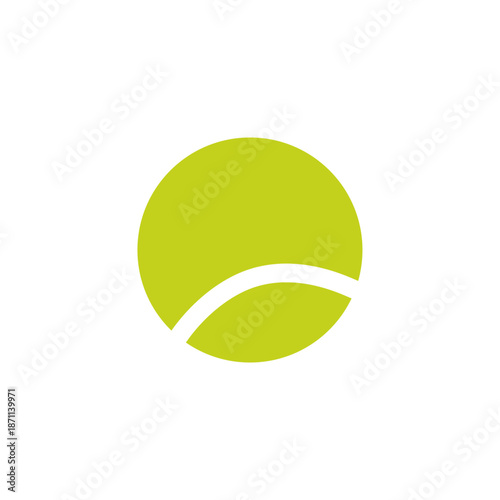 Tennis ball logo icon sign Green realistic design Sports, fitness activity concept Elements of equipment for tennis Modern design for brand online shop store market Print for badge emblem poster ad