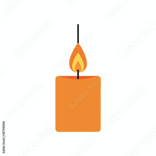 Vibrant Orange Candle Illustration