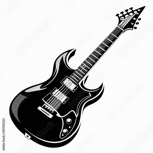 Black electric guitar rock music instrument musical graphic design