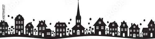 Silhouette of a quaint village