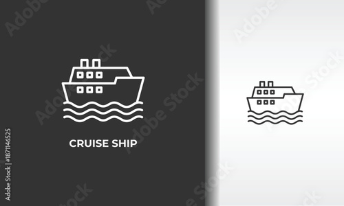 Cruise Ship Vector, Icon Or Logo Sign Isolated Symbol Illustration