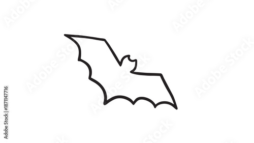 Simple black bat outline illustration perfect for halloween designs on transparent background silhouette